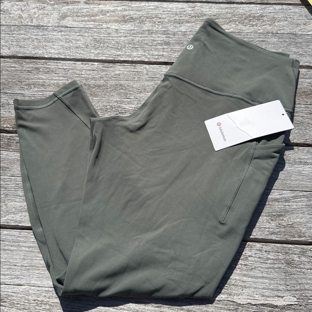 Lululemon Align High-Rise Pant Pockets 25" Size 14 Palm‎ Deco Green NWT Leggings